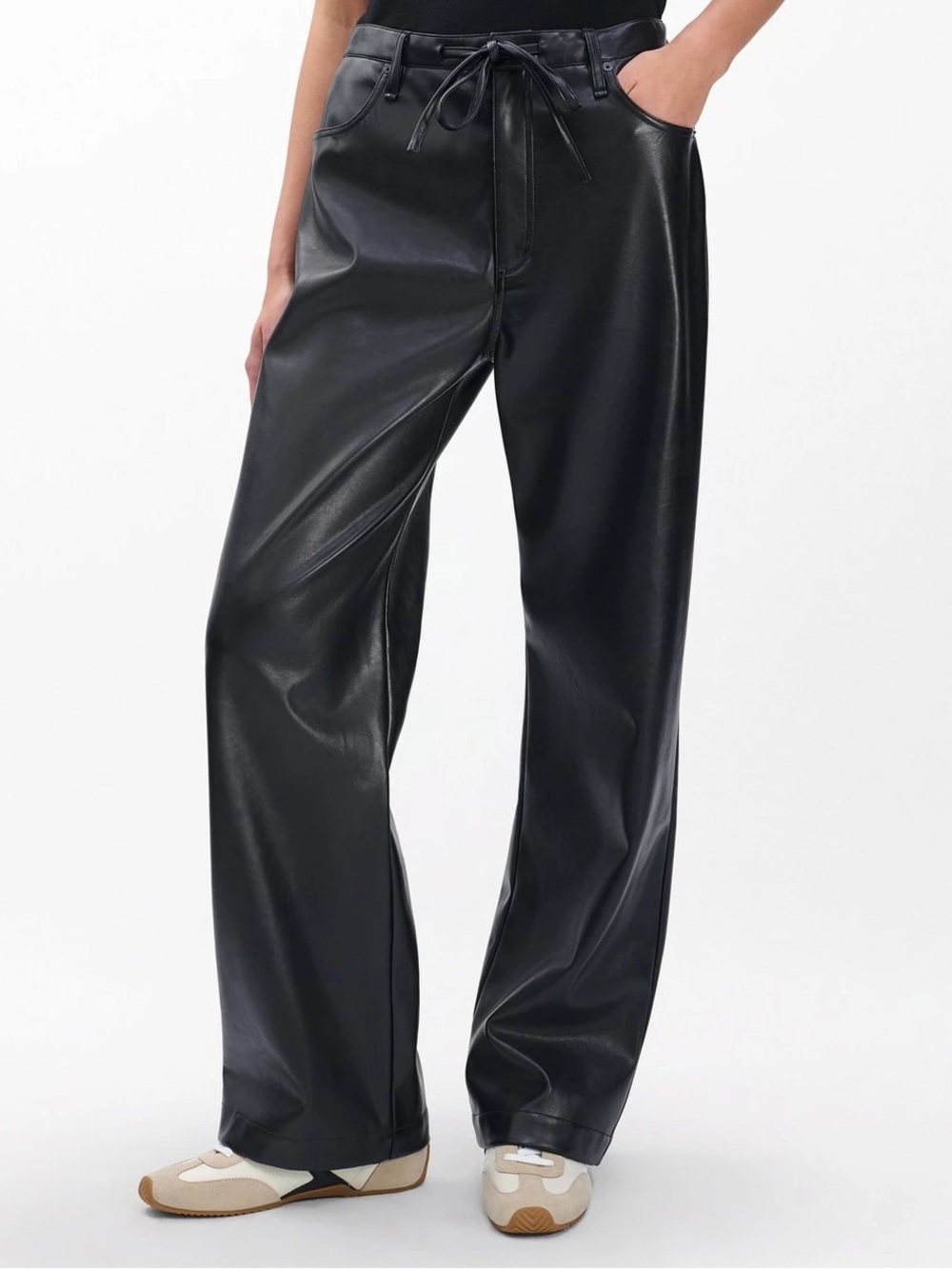 NEW RAG & BONE Phoebe Faux Leather Pants in Black Size Small